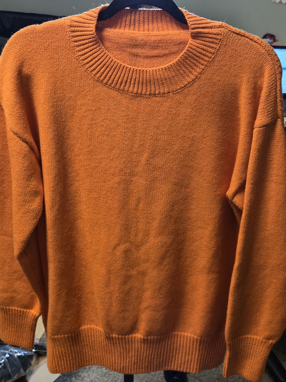 Classic Men's Orange Crewneck Sweater